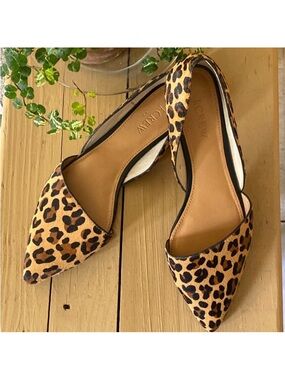 J. Crew Zoe Leopard-Print Calf hair d’Orsay Flats - 7.5